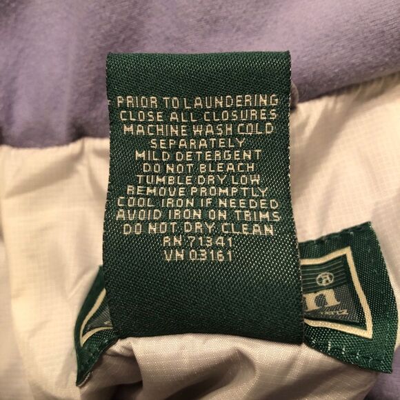 LL Bean Sz M Womens Off White Quilted Zip Insulated Winter Puffer Jacket Coat - Picture 7 of 10